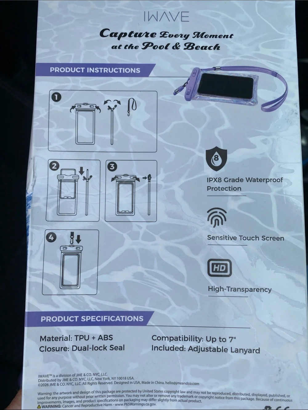 AquaVault Waterproof Phone Pouch - Purple